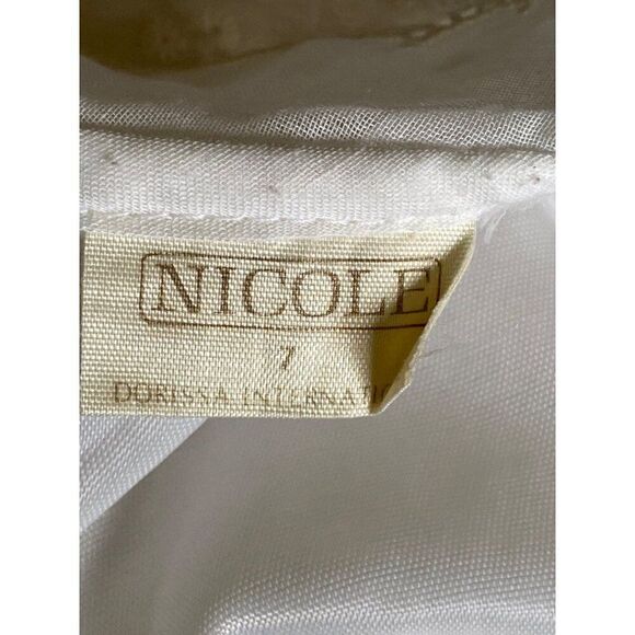 VTG Nicole Dorissa Int Country Girls Dress Boho Embroidered Ruffled White 7 - Picture 5 of 5